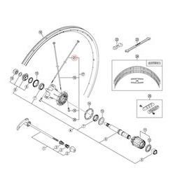 Shimano (WH7801) Rear Left Spoke w/ Washer