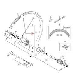 Shimano (WH7801C) Rear Right Spoke w/ Washer for Carbon